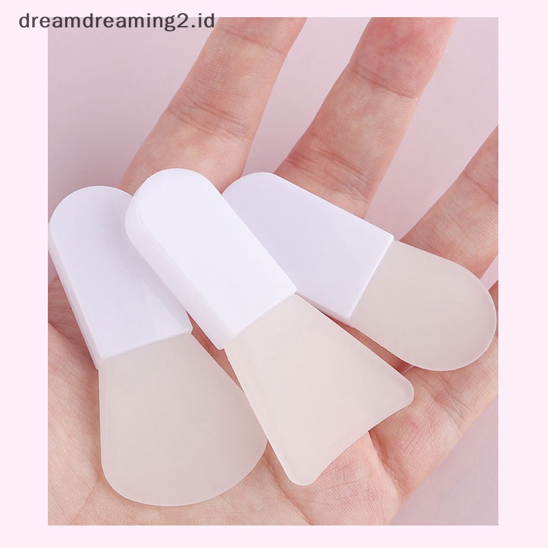 (drea) 3pcs /Box Mini Silicone Face Mask Brush Lembut Masker Tongkat Alat Makeup Lumpur Wajah //