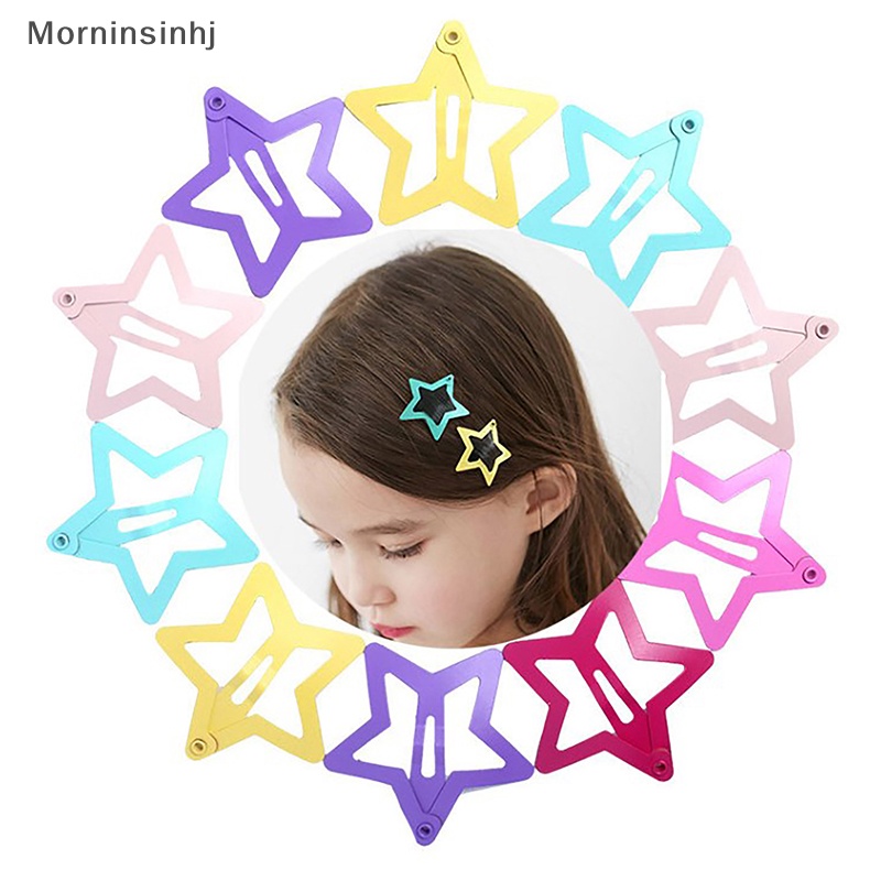 Mornin 10pcs Star Hairclips Gadis Warna-Warni Lucu Star Jepit Wanita Hiasan Kepala Logam Aksesoris Perhiasan Rambut id