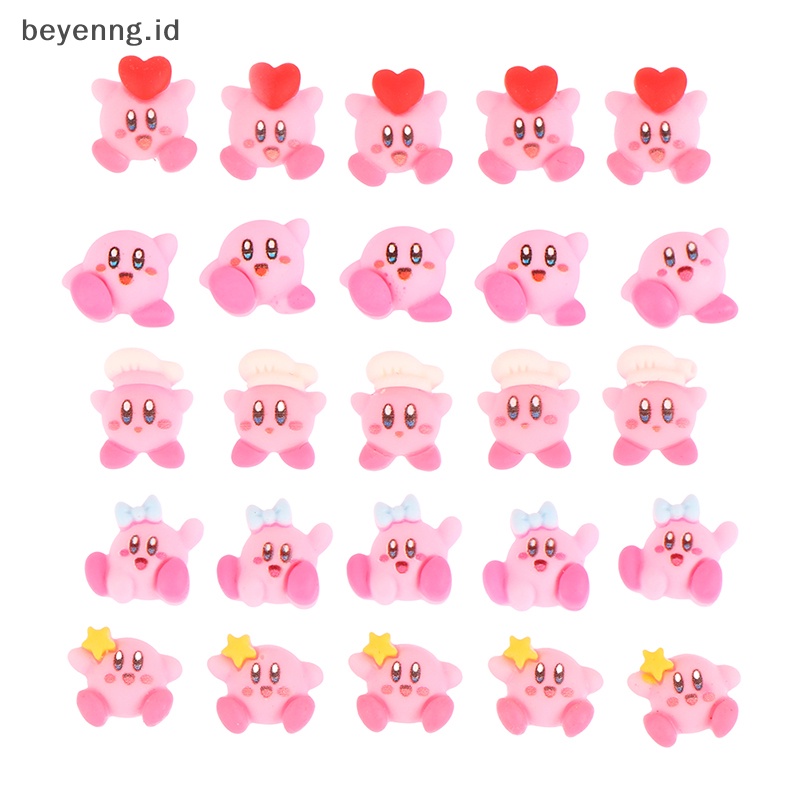 Beyen 10pcs Kartun Kirby Dekorasi Nail Art Casing Ponsel Diy Klip Rambut Bahan ID