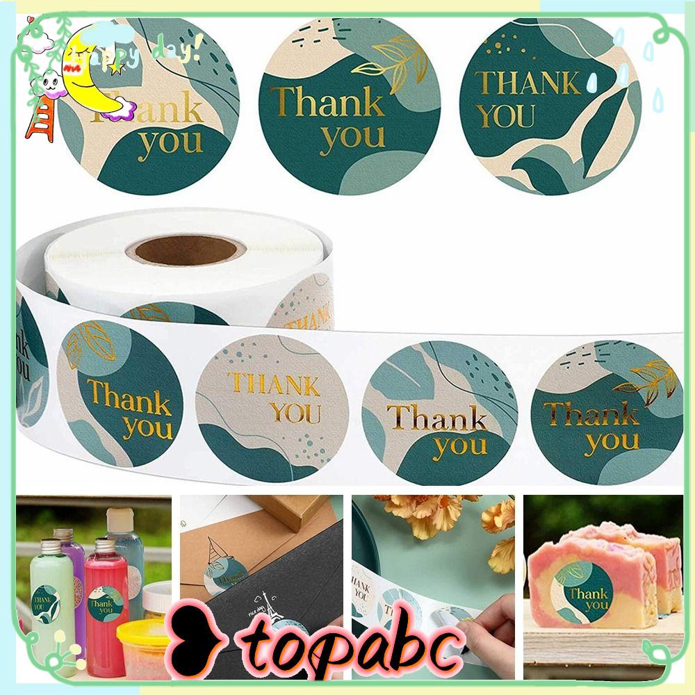 TOP 500 /1000PCS Stiker Thank You Alat Tulis Bungkus Kado Perlengkapan Alat Tulis Hijau