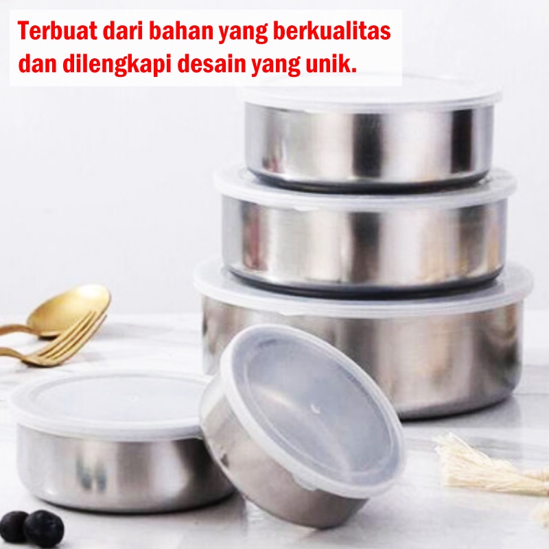 Rantang Susun Stainelss 5 Susun Fresh Box Serbaguna Tempat Makanan Bahan Awet