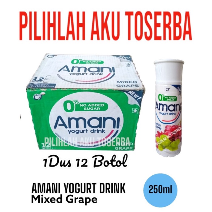 AMANI Yogurt Drink NO ADDED SUGAR MIXED GRAPE 250 ml - (1 DUS isi 12)