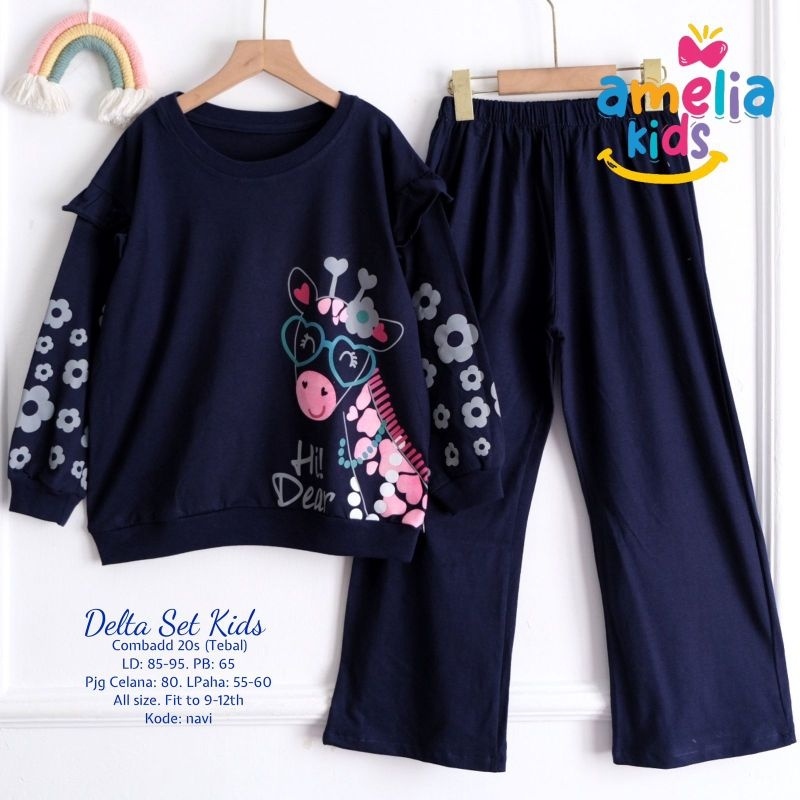 DELTA SET Celana (9-12th) ORI AMELIA KIDS | Setelan Anak