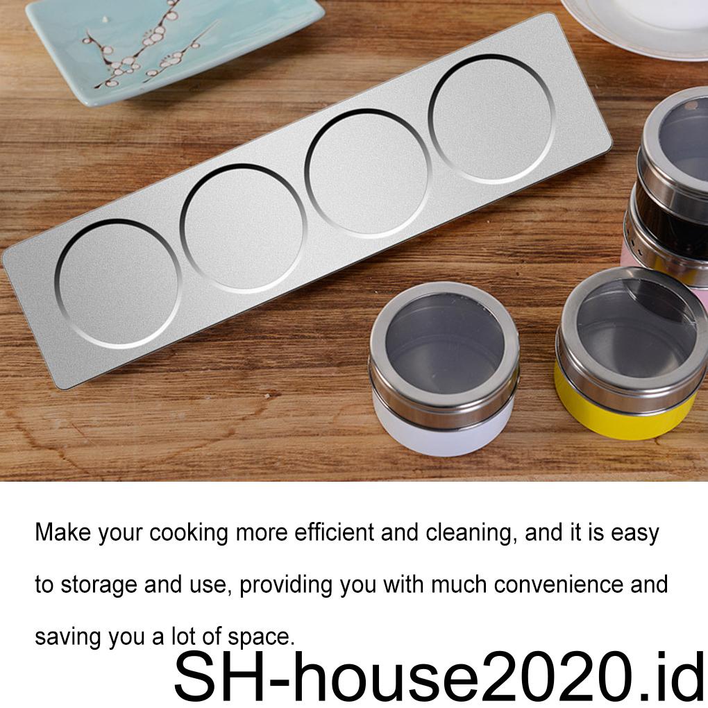 Rak Toples Bumbu Peralatan Masak Tabletop Baja Tempat Kaleng Bumbu Sederhana Menahan 4botol Botol Saos Botol Berdiri Penggunaan Dapur
