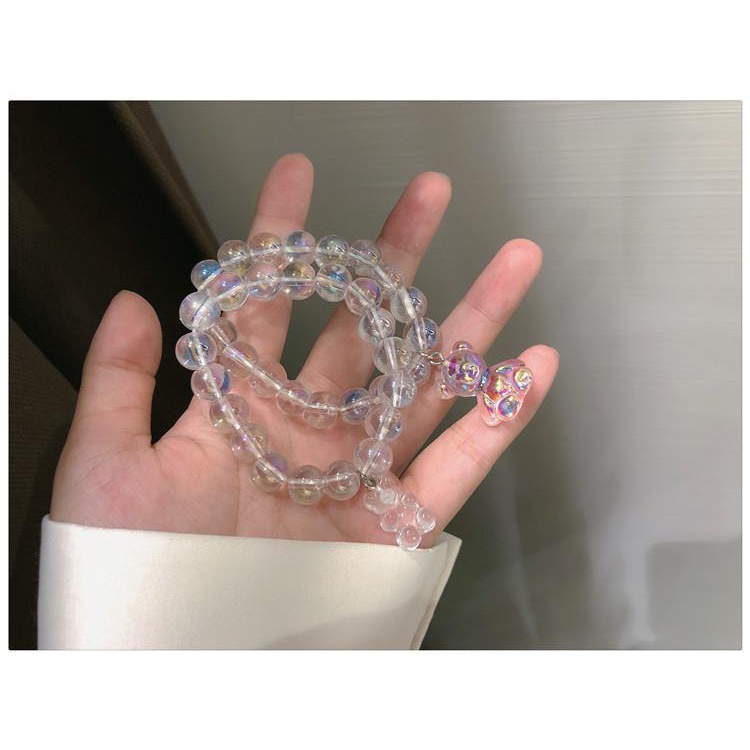 Gelang Manik Bulat Symphony Versi Korea Lucu Lembut Gadis Beruang Menyenangkan Mahasiswa Gummy Bead Rantai Pacar Pasangan Gelang Tali Rambut