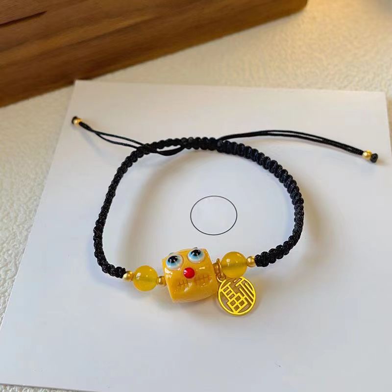 Kartun Baru Monster Kecil Merek Rejeki Tenun Tangan Gelang Perempuan2023 Gaya Baru Trendi Lucu Childlike Stretch Bracelet