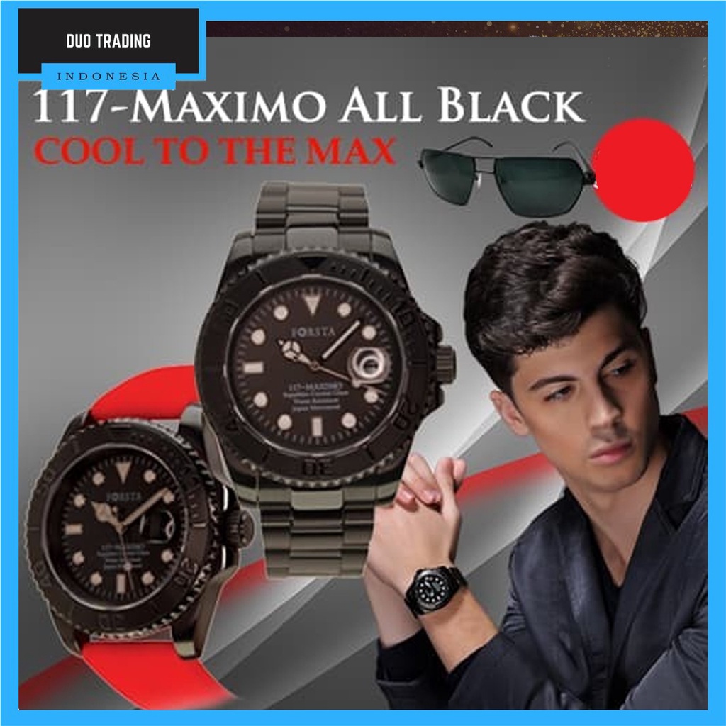 JAM TANGAN FORSTA 117 MAXIMO ALL BLACK JAM TANGAN PRIA MAXIMO ORIGINAL