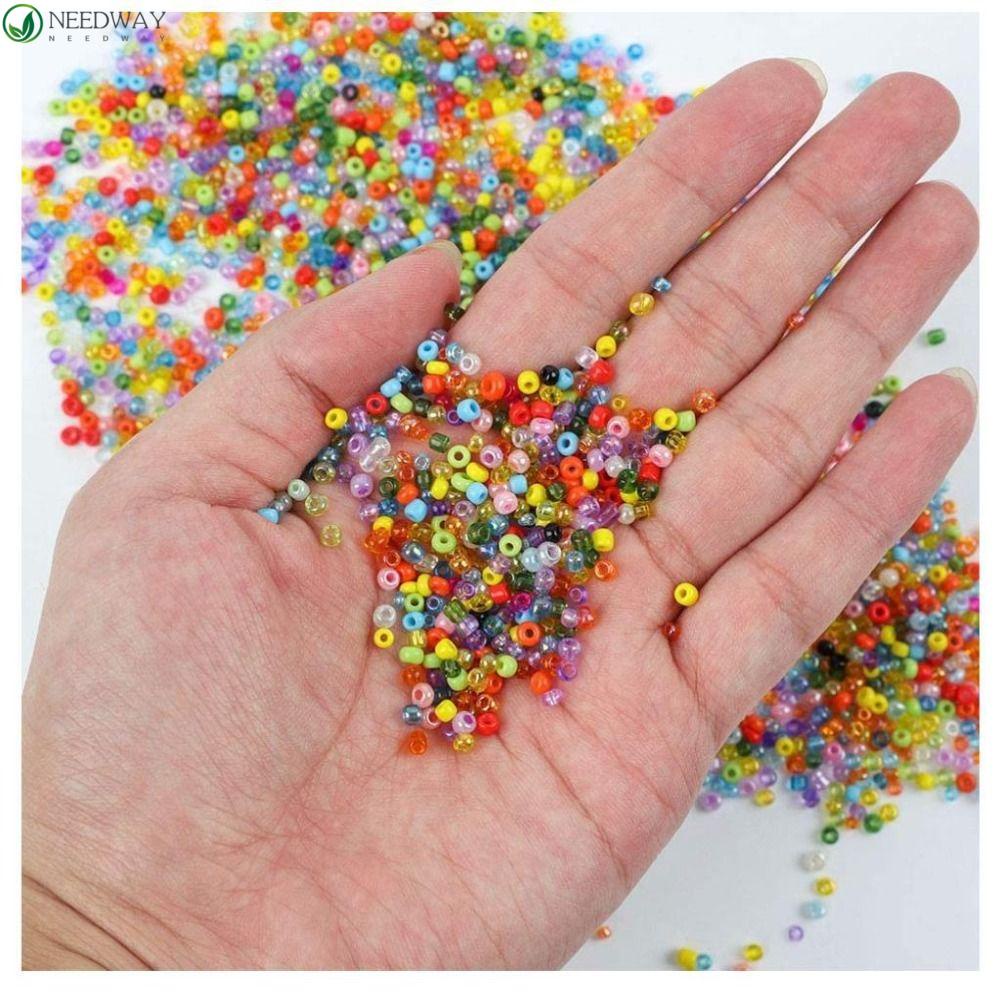 NEEDWAY Needway Manik-Manik Padi Kaca Gantungan Kunci Hadiah Meriah Paket Bahan Multicolor Rice Bead Gelang Cincin Handmade Mainan Dekorasi Rumah Craft Mainan DIY Perhiasan Aksesoris