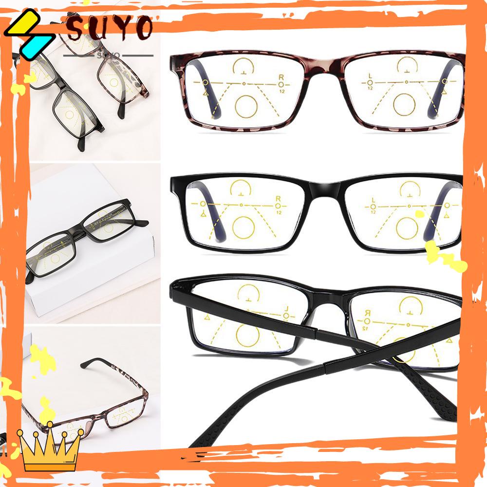 SUYO Kacamata Baca Anti blue Light Pria Wanita Fashion Anti-UV Anti-blue Rays Multifocal Bifocal Eyeglasses