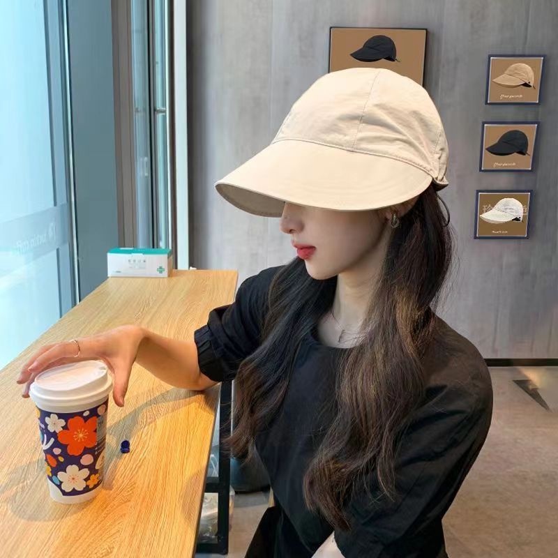 HZ  Topi Wanita Pelindung UV Matahari Topi Gaya Korea Import Topi Cadar Visor Lipat Bucket Musim Panas