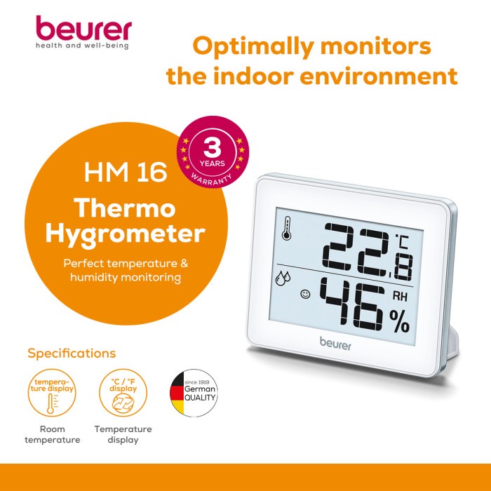 Thermo Hygrometer Beurer HM 16 / Pengukur Suhu dan Kelembaban HM 16