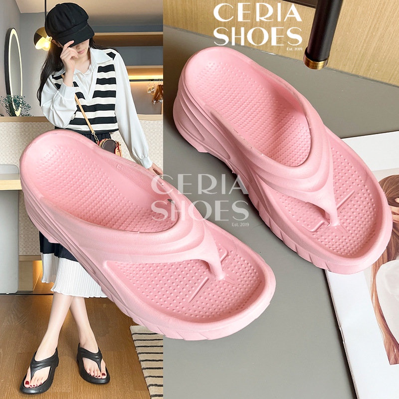 EVA Sandal JEPIT Wedges Platform Wanita Import Slipper Korean Super High Heels Bahan Karet Spons Ringan Tinggi 9 Cm Rubber Non-Slip Empuk Elastis BALANCE 809