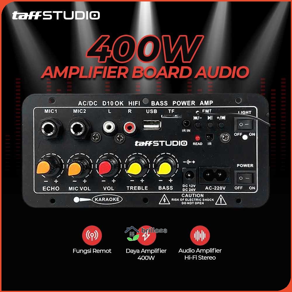 TaffSTUDIO Amplifier Board Audio Bluetooth USB FM Subwoofer DIY 400 W - D10OK