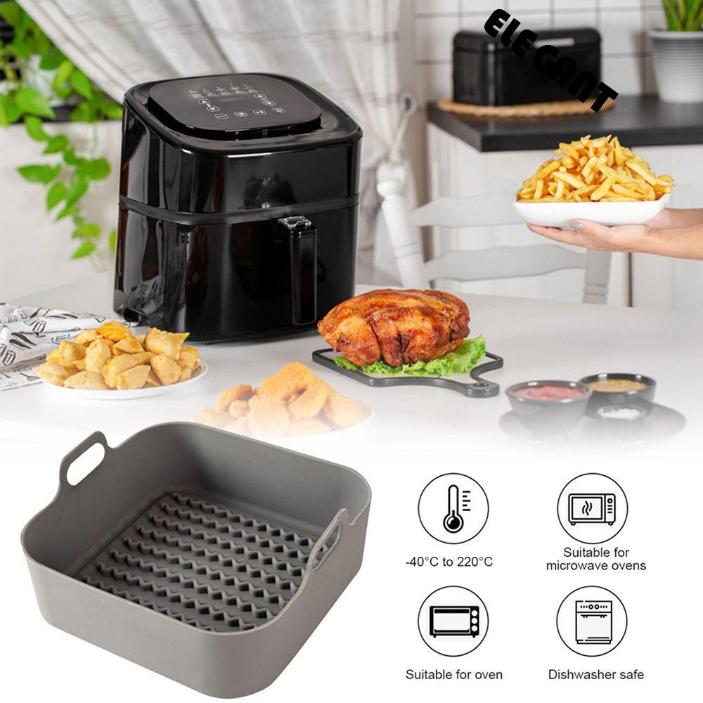 【 ELEGANT 】 Air Fryer Tray Replacemen Mudah Dibersihkan Pizza Reusable Fried Chicken Basket Mat Liner Tatakan Panci Oven