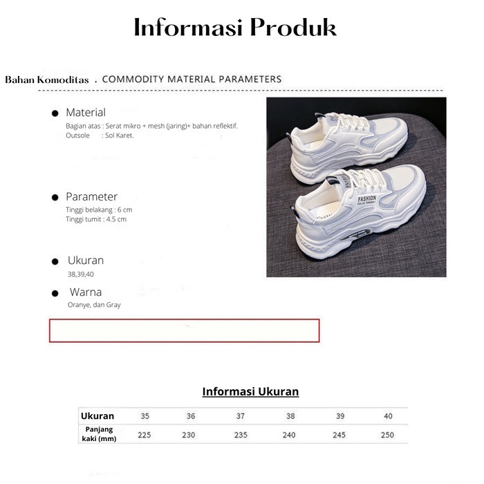 Sepatu Sneakers Wanita Women Sport Shoes Casual Sepatu Korea import