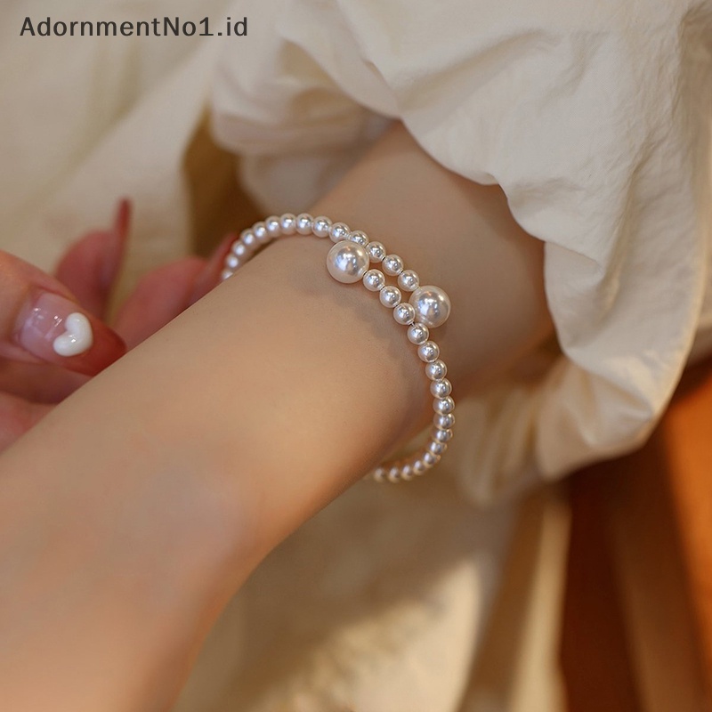 [AdornmentNo1] Gelang mutiara imitasi gelang mutiara yang bisa diperegangan gelang mutiara untuk wanita perhiasan pengantin hadiah