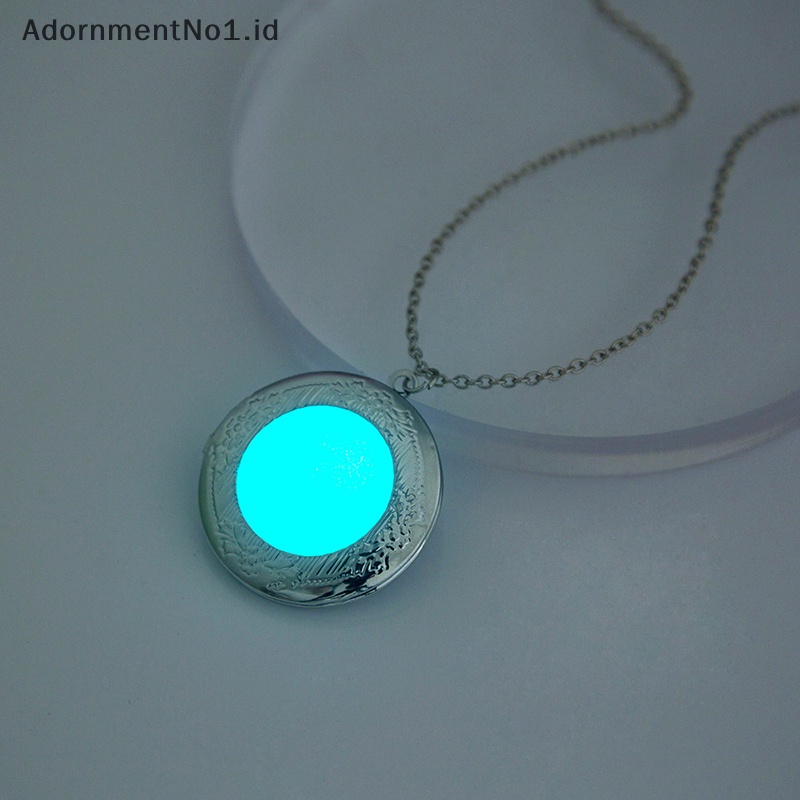 [AdornmentNo1] Luminous Glowing Hollow bulat Detachable Box Pendant kalung Glow In The Dark kalung Punk untuk wanita pria hadiah Halloween