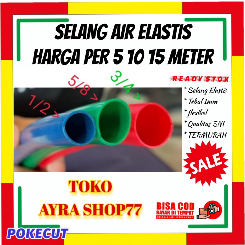 PROMO SELANG AIR ELASTIS PANJANG 5 METER 10 METER 15 METER UNTUK CUCI MOTOR MOBIL DAN SIRAM TANAMAN