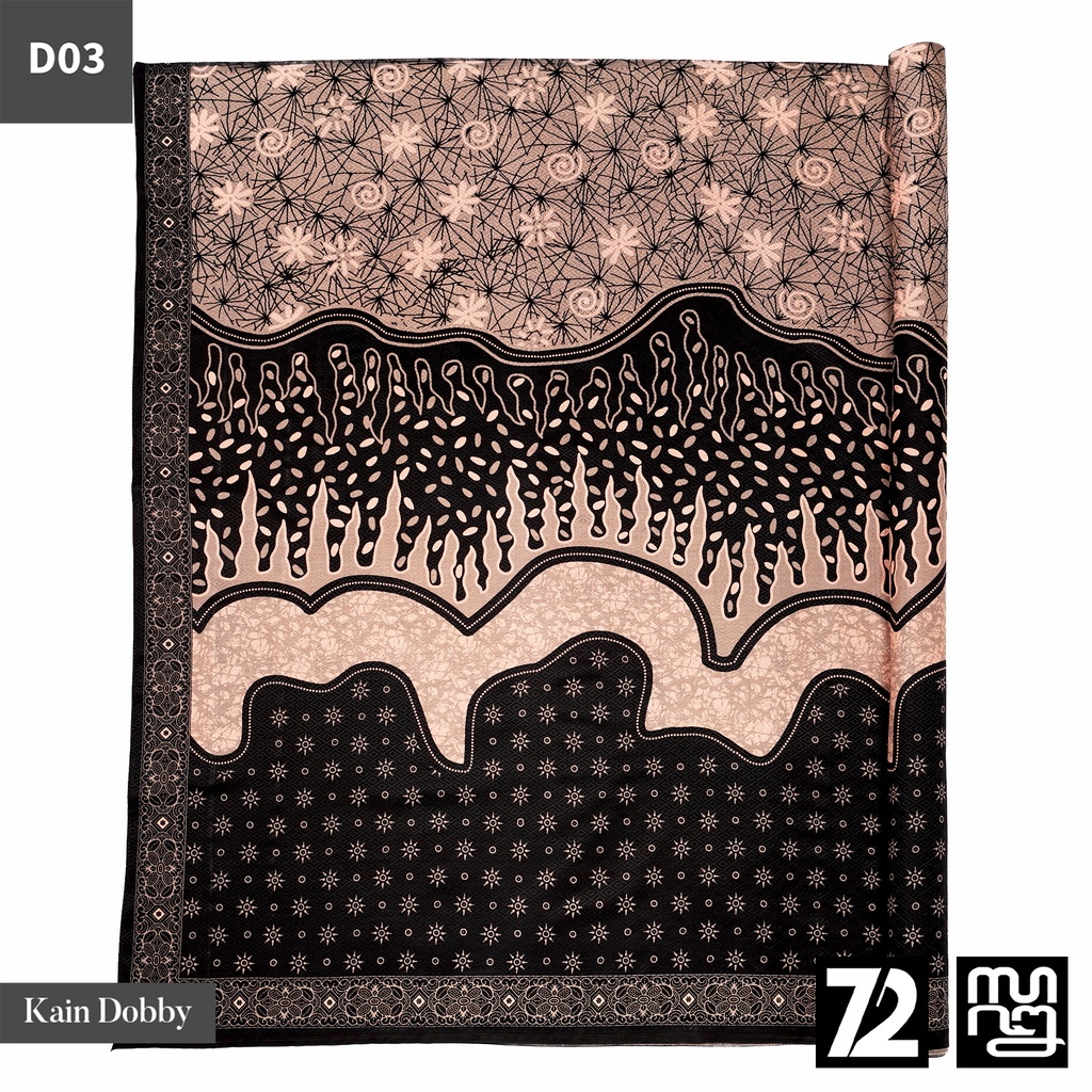 KAIN BATIK DOBBY Premium Motif Lapis Truntum Warna Hitam 723927 Cap 72