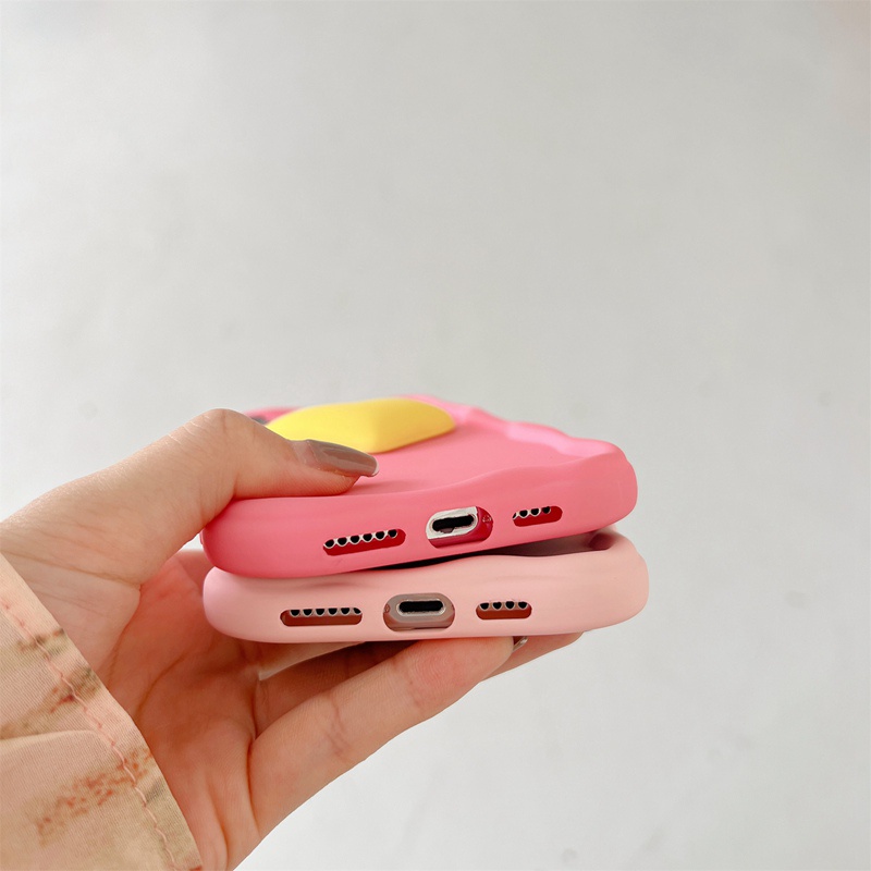 4Colors！Macaron Wave 3D Big Love Soft Silicon Case HP iP iPhone 6 6S 7 8 14 + Plus SE 2020 2022 X XS XR 11 12 13 Pro Max Casing