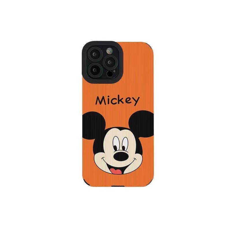 Leather Orange Mickey Mouse Disney Soft Case for Samsung A21S A12 A50S A30S A20 A30 A32 A22S A52S A72 A10S A33 A53 A73 A13 A04S A23 A51 A71 A31 White Phone Case for Man Women Girl