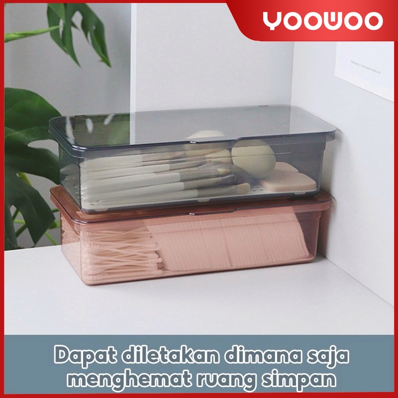 Kotak penyimpanan kuas kosmetik / Transparan dan tahan debu / Kotak penyimpanan kosmetik berkapasitas besar