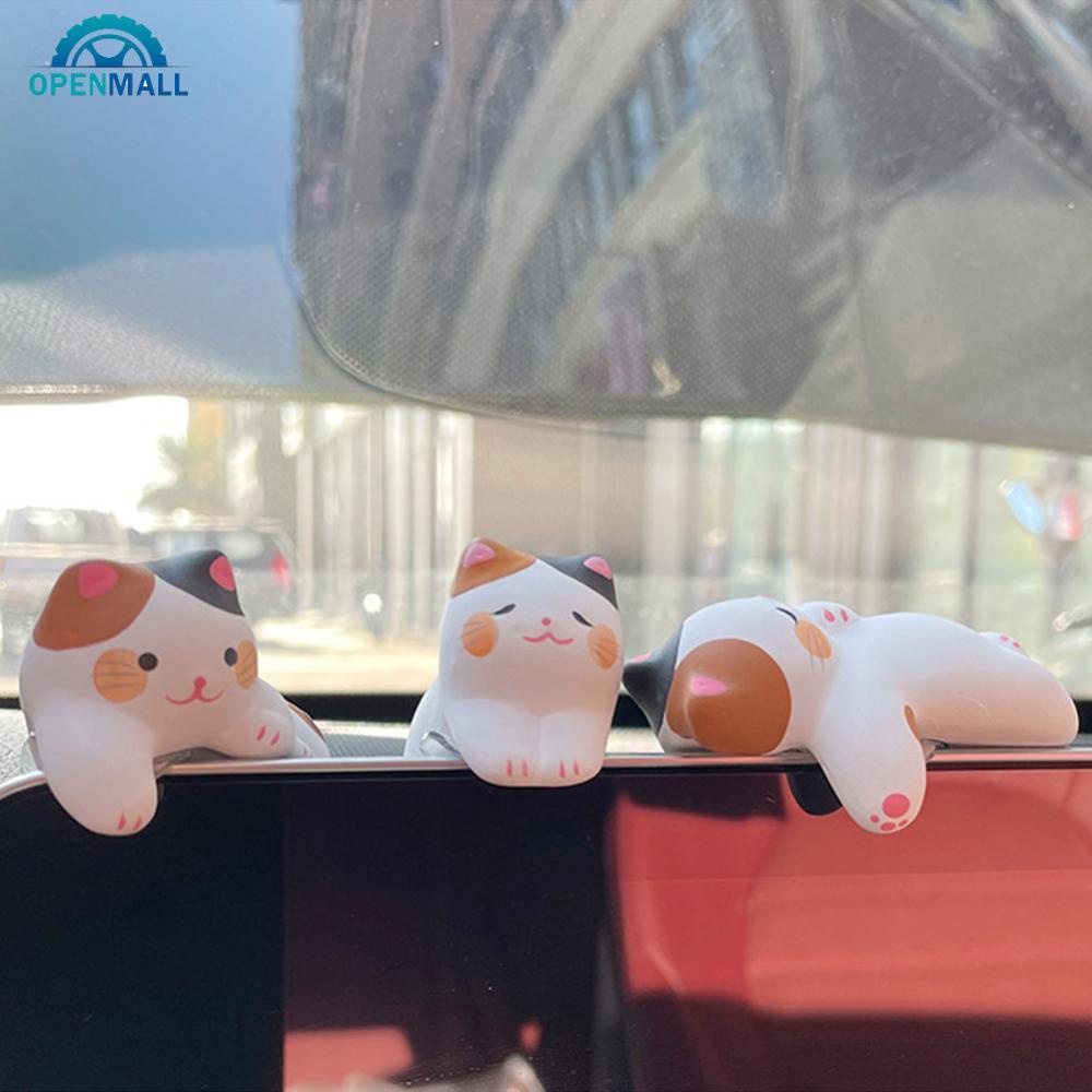 Openmall Mini Resin Mobil Kucing Lucu Ornamen Patung Model Hewan Dekorasi Rumah Miniatur Hiasan Taman Boneka Aksesoris Mobil H1S8