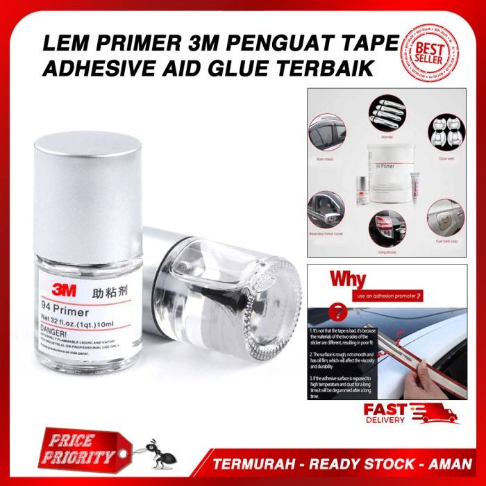 Lem Primer 3M Penguat Perekat Double Tape Akrilik Mika Talang Air 10ml
