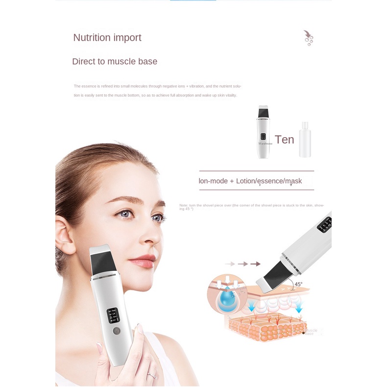 Electric Facial Skin Scrubber Gentle Ultrasonic Penghilang Komedo Alat Perawatan Wajah
