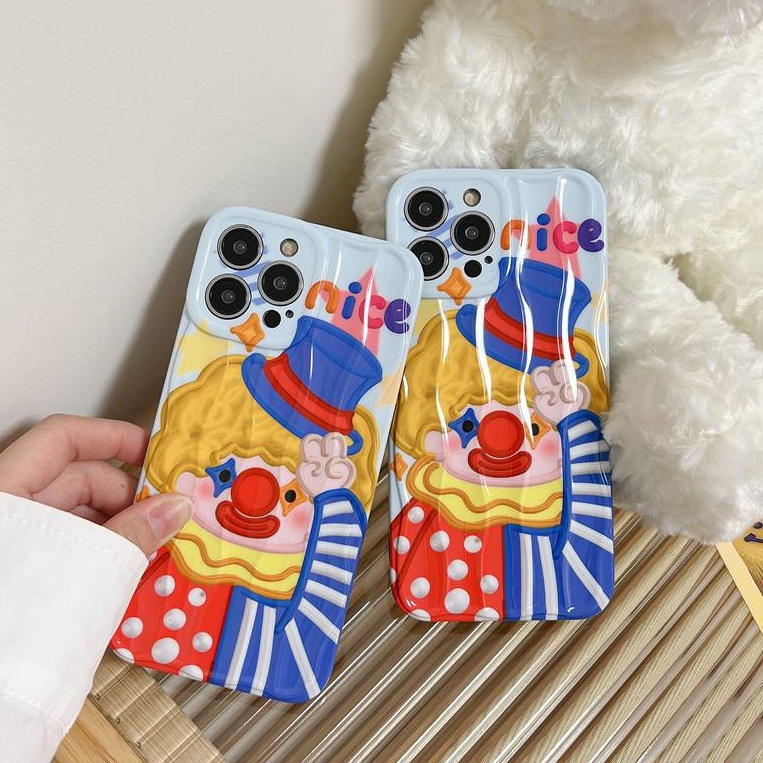 Nice Clown Soft Silicon Case HP iP iPhone 14 + Plus 12 13 Pro Max 11 IMD Casing Apple