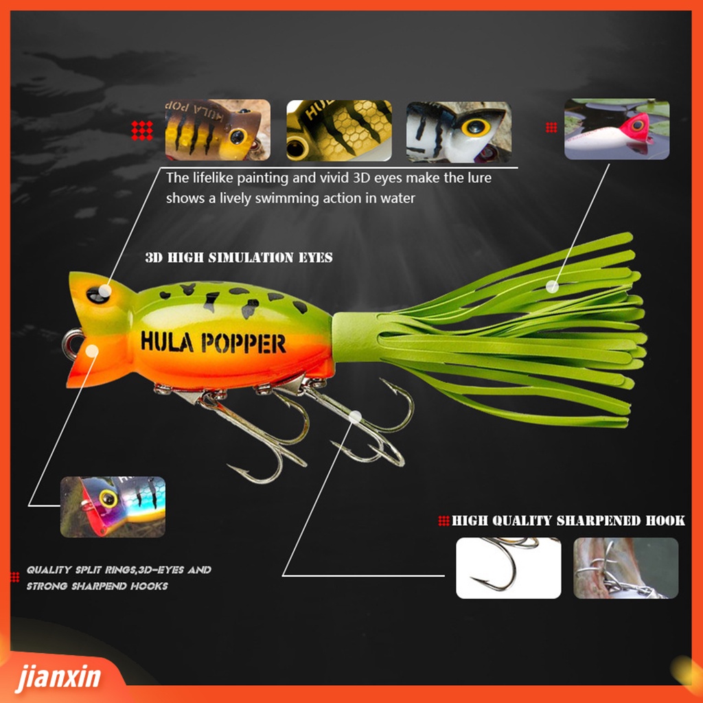 (In Stock) 5cm /11g Desain Rok Popper Lure Bahan Plastik Umpan Apung Tangguh Dengan Kait Treble Untuk Memancing