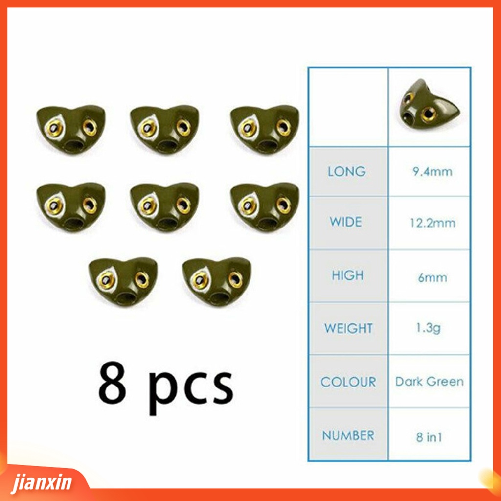 (In Stock) 18Pcs /Set 7.3mm /12mm Umpan Pancing Lalat 3D Mata Pengerjaan Yang Sangat Baik Anti Karat Kekerasan Tinggi Kepala Tengkorak Ikan Untuk Streamer Lalat