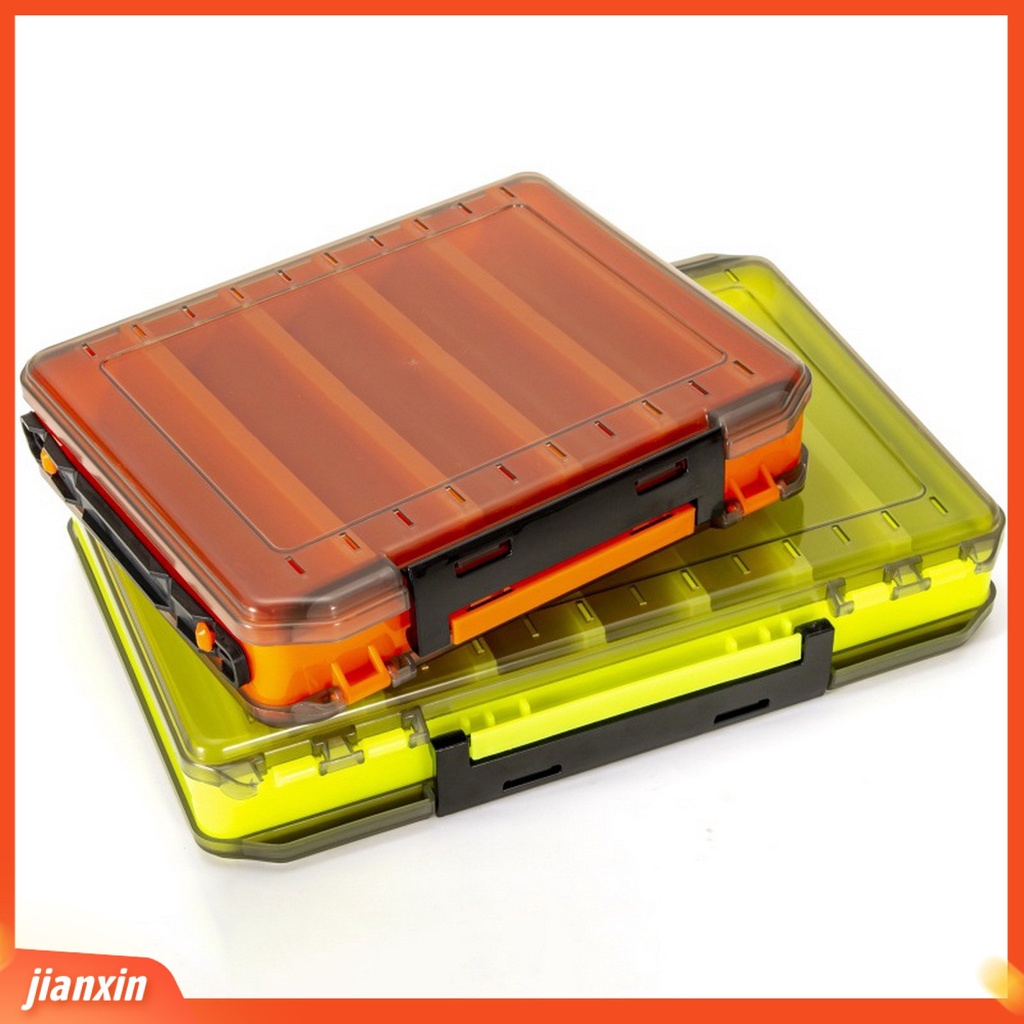 (In Stock) Fishing Tackle Box Penutup Transparan Pembukaan Dua Sisi Dengan Pegangan Multi Grids Kapasitas Besar Pemukul Penyimpanan Anti Tabrak Menebal Kotak Umpan Pancing Aksesori