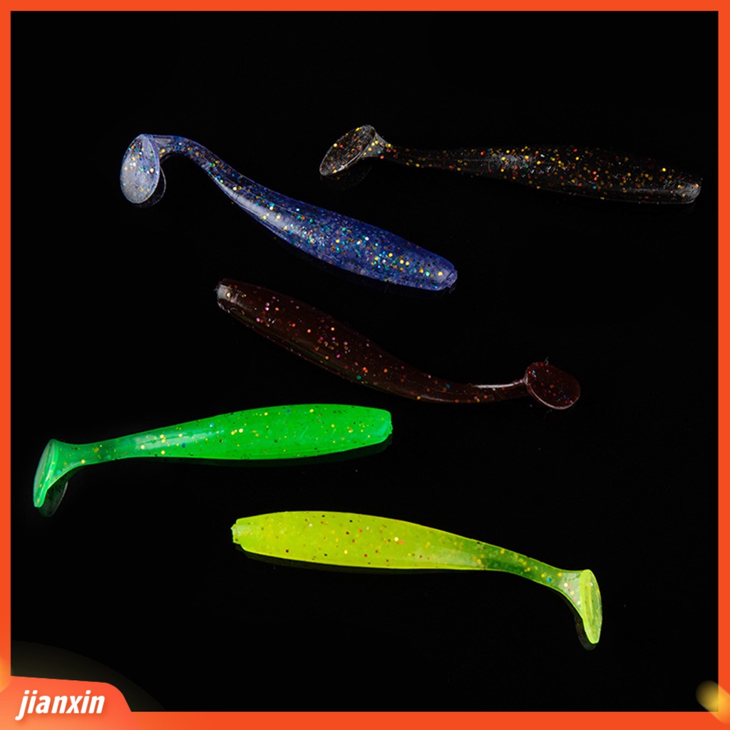 (In Stock) 12 Pcs Lure Soft Baits Simulasi T-Tail Swimbait Profesional Memancing Reusable Floating Bait Pike Bass Fishing Lures Fishing Tackle