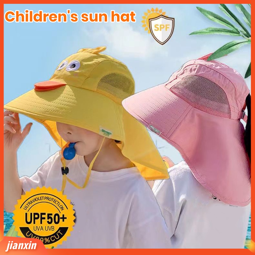 (In Stock) Anak-Anak Topi Bucket Lucu Kartun Topi Musim Panas Perlindungan Matahari Bertepi Besar Topi Nelayan Anak Laki-Laki Perempuan Hiking Perjalanan Topi Pantai Tabir Surya Aksesoris