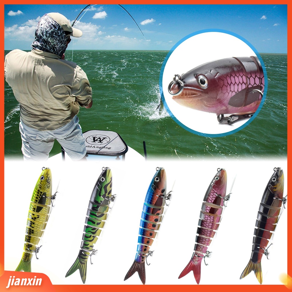 (In Stock) 3Pcs 13.5cm 20g Umpan Pancing Multi Jointed Menarik Plastik 3D Mata Bionic Umpan Jig Hook Untuk Angling