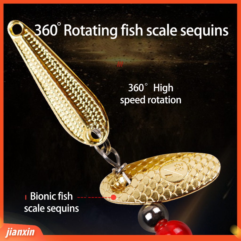 (In Stock) 5cm Berputar 360derajat Spinner Sendok Logam Memancing Umpan Ikan Renang Tackle