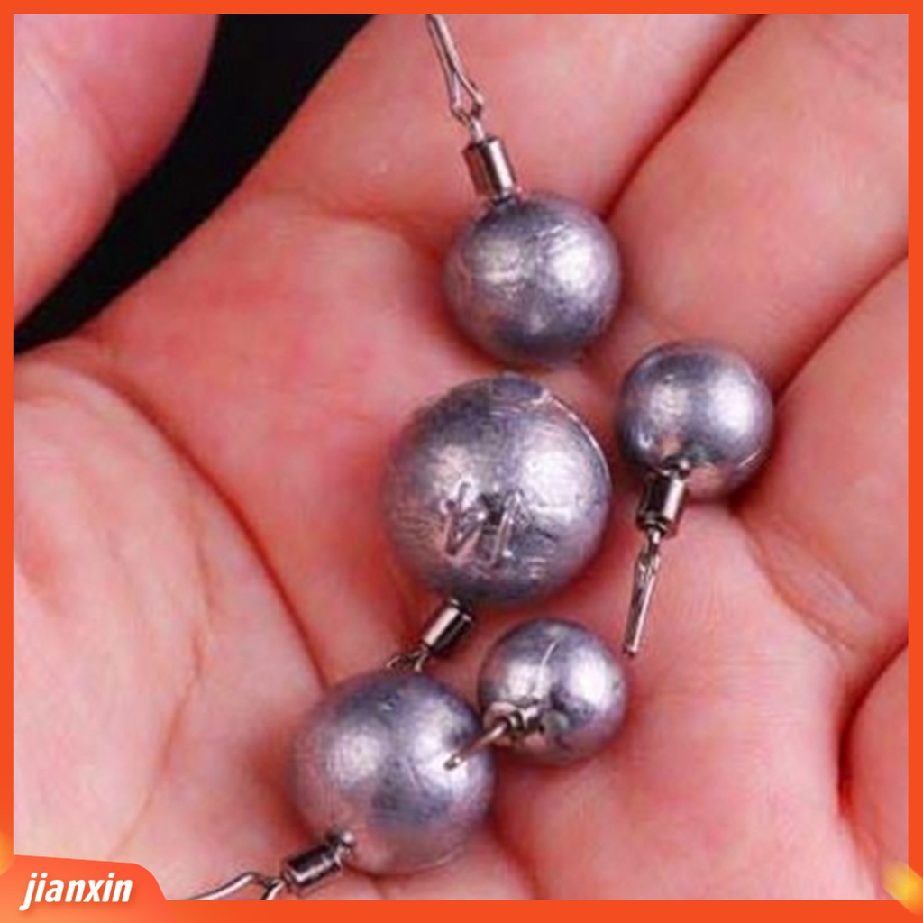 (In Stock) 10Pcs Kait Kepala Memimpin Portabel Anti-Korosi Tajam Kepala Bola Putaran Jigs Fishing Tackles Untuk Air Asin