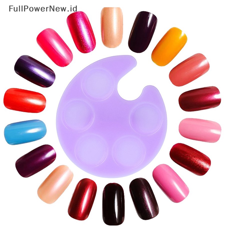 Power Palette Mini Nail Art Piring Plastik Jari Cincin Akrilik Paing Gambar Holder ID