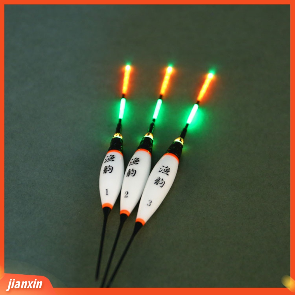 (In Stock) 3Pcs Bercahaya Lampu LED Elektronik Vertikal Malam Memancing Pelampung Bobber Pelampung