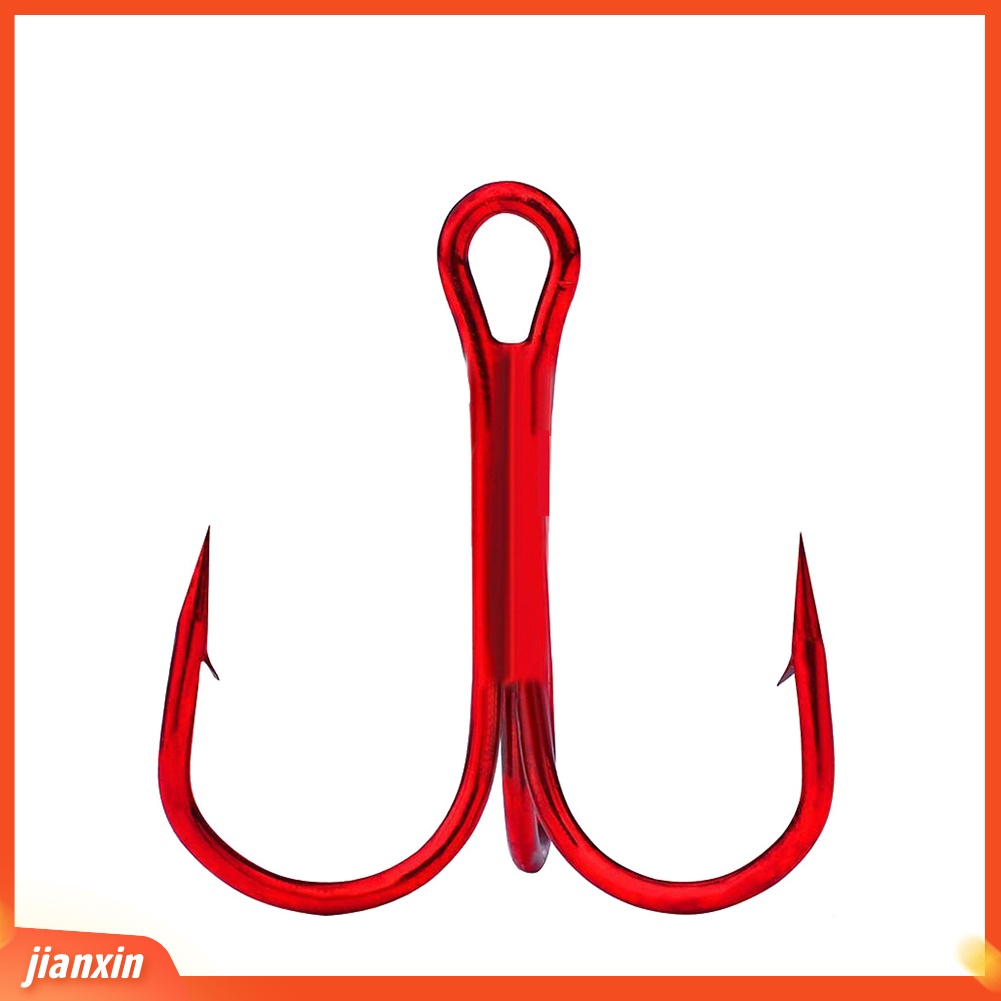 (In Stock) 100Pcs Kait Treble Memancing Baja Karbon Umpan Holder Fishhooks2 /4 /6 /8 /10#