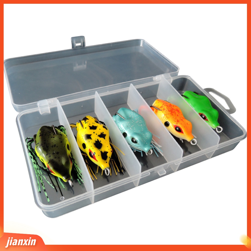 (In Stock) 5pcs 3D Kodok Besar Topwater Memancing Umpan Crankbait Hooks Bass Bait Tackle Tool