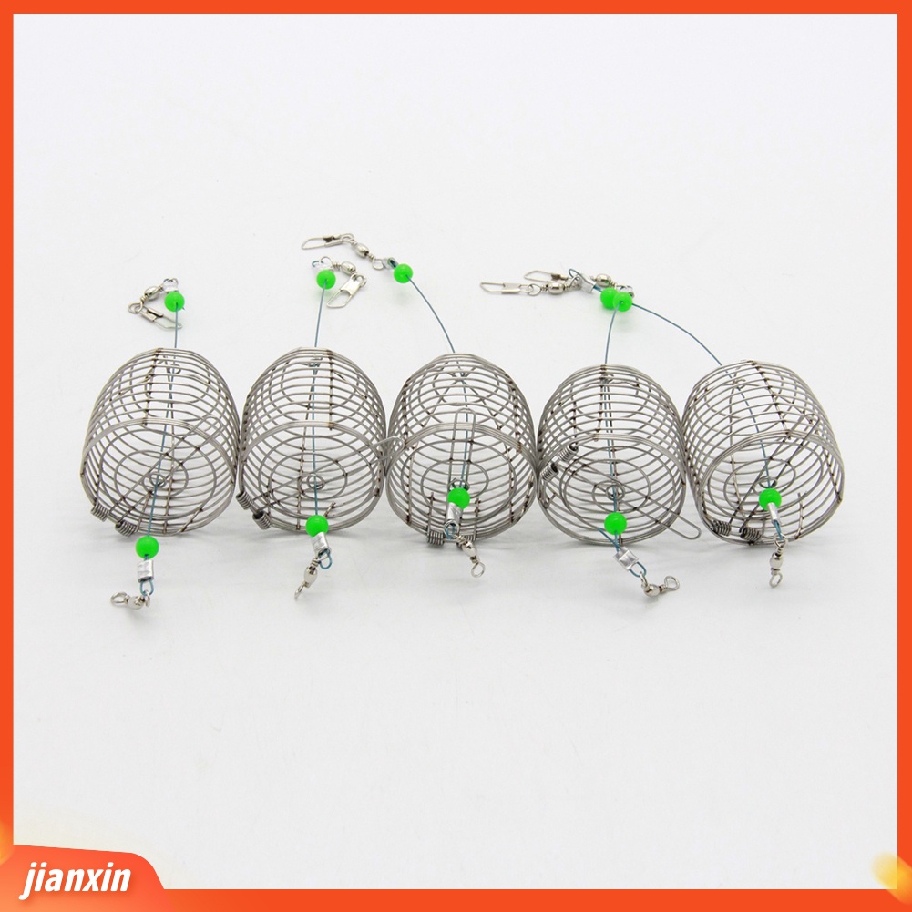(In Stock) 5Pcs Keranjang Tempat Pancing Bahan Stainless Steel Fish Lure Cage Trap Umpan Feeder