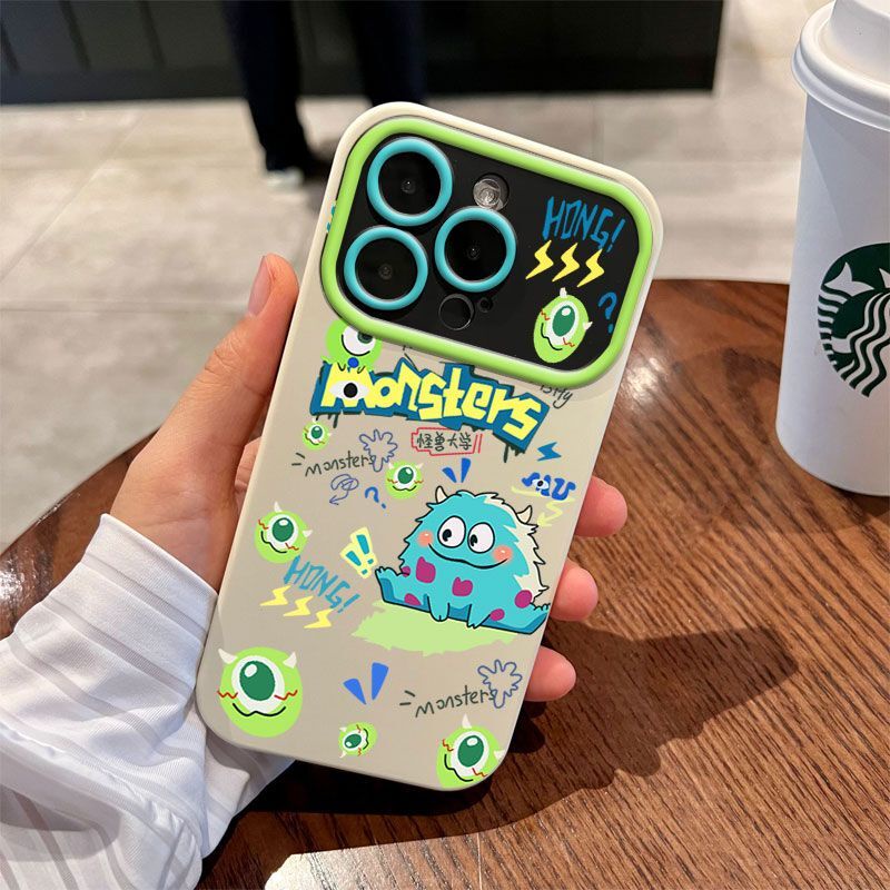 IPHONE Casing Ponsel Desain Jendela Kamera Monster Kartun Berwarna Kompatibel Dengan Iphone12 13 14 11 Pro Max X Xs Max Xr Fwsqa