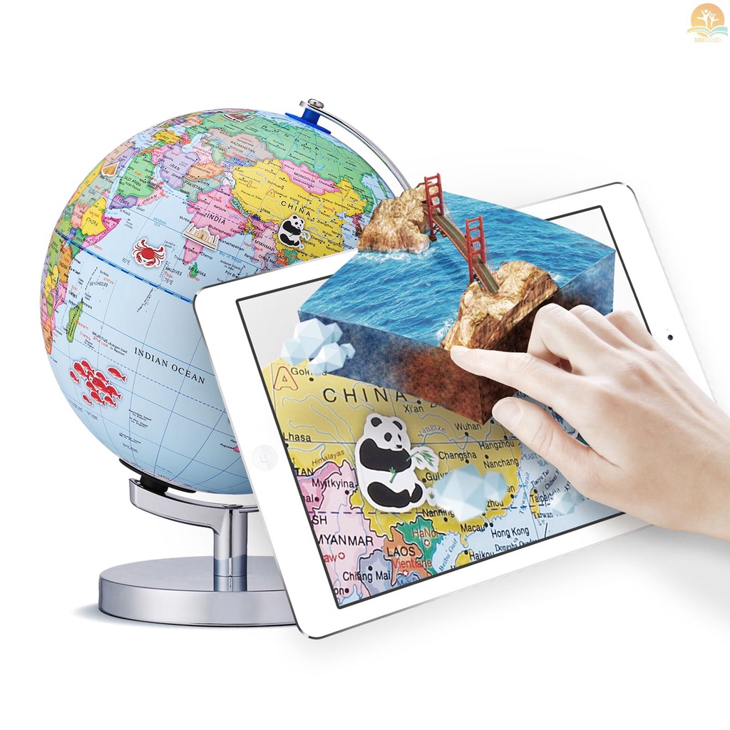 In Stock Globe Dunia Menyala AR Globe Dengan Stand Pendidikan LED Augmented Reality Bola Dunia Bumi Untuk Anak-Anak Belajar Geografi Konstelasi Interaktif APP Hadiah Untuk Anak Laki-Laki Perempuan