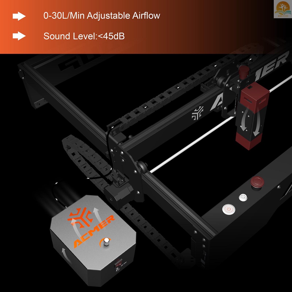 In Stock ACMER Assist High Speed Air Pump Laser Grafir Dan Pemotong Aksesoris Mesin Airflow Adjustable Menghilangkan Asap Dan Debu Mudah Dipasang Kompatibel Dengan Laser Engravers