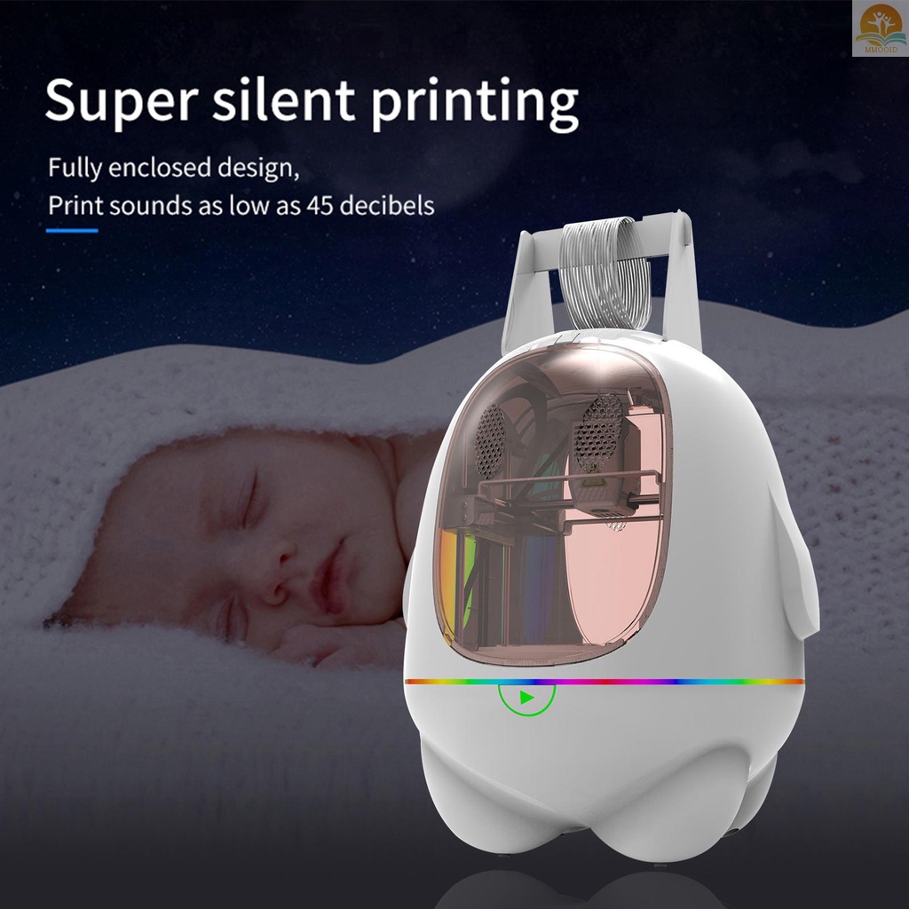 In Stock EasyThreed 3D Printer Untuk Anak-Anak Mini Desktop 3D Printer Full Rakitan 80x80x100mm Cetak Ukuran No Heated Bed Mute Printing Dengan Kartu TF PLA Sample Filament Untuk Pemula Hou