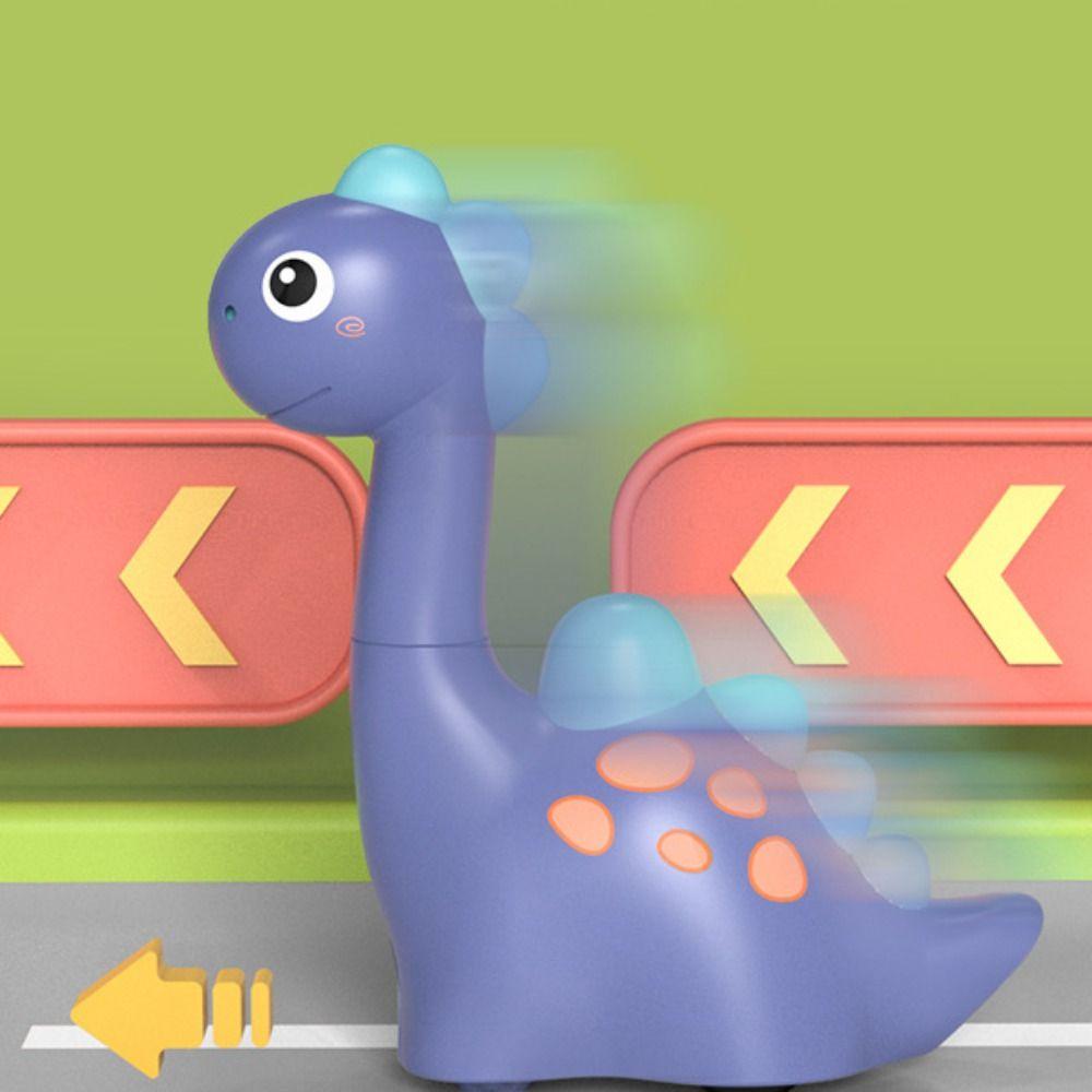 【 ELEGANT 】 Brachiosaurus Model Mainan Mobil Kuning Mainan Montessori Tekan Retur Hijau Ungu Mainan Dinosaurus Untuk Anak Laki-Laki