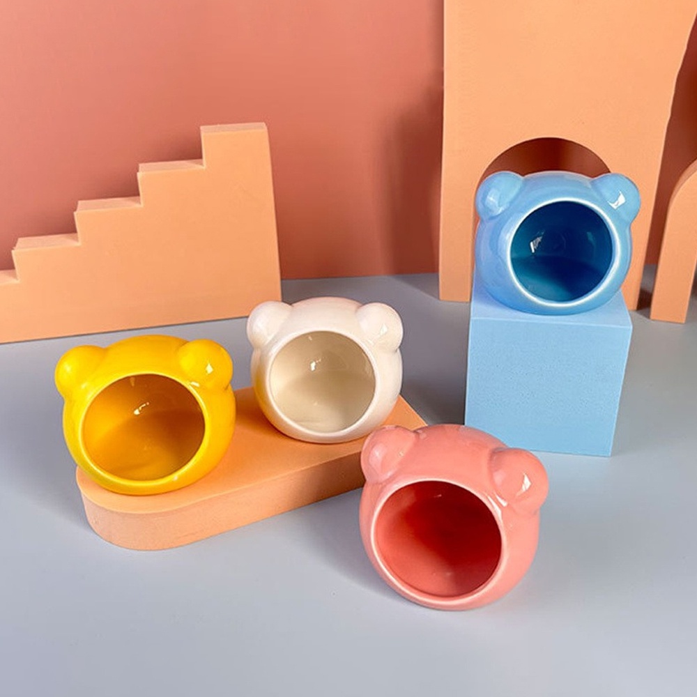 ღ Hamster Keramik Sarang Musim Panas Pendingin Rumah Porselen Hamster Kantong Tidur Musim Panas Es Tempat Tidur Sarang Bernapas Kamar Aksesoris Hamster