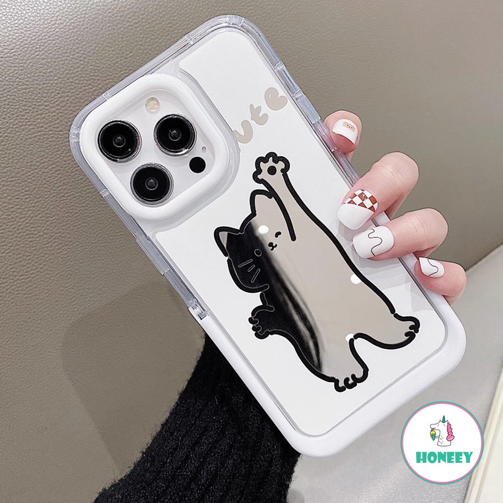 Cute Cat Invisible Bracket Phone Case Kompatibel Untuk iPhone 14pro Max13 12/12pro 11 Pro Max Cermin Rias Shockproof Penutup Belakang